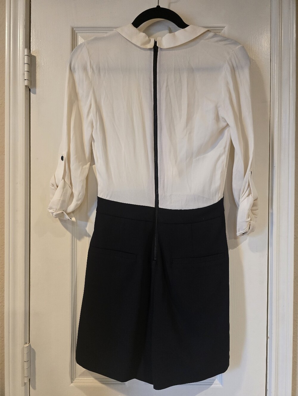 Alice + Olivia Two Tone Romper Cream And Black Size 2 - Picture 5 of 10